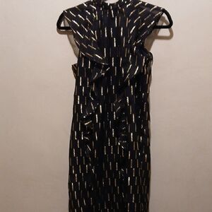Worthington Black and Gold Midi Dress